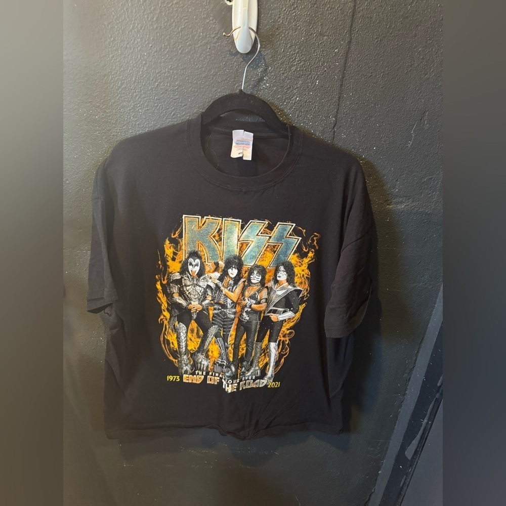 Men’s Fruit of the Loom Black 2021 KISS End Of the Road Tour Shirt Size XL